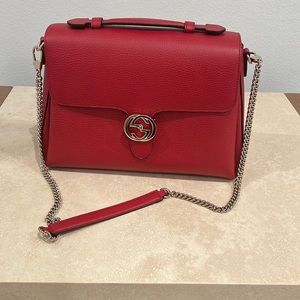 Gucci Red Interlocking G Dollar Shoulder Bag